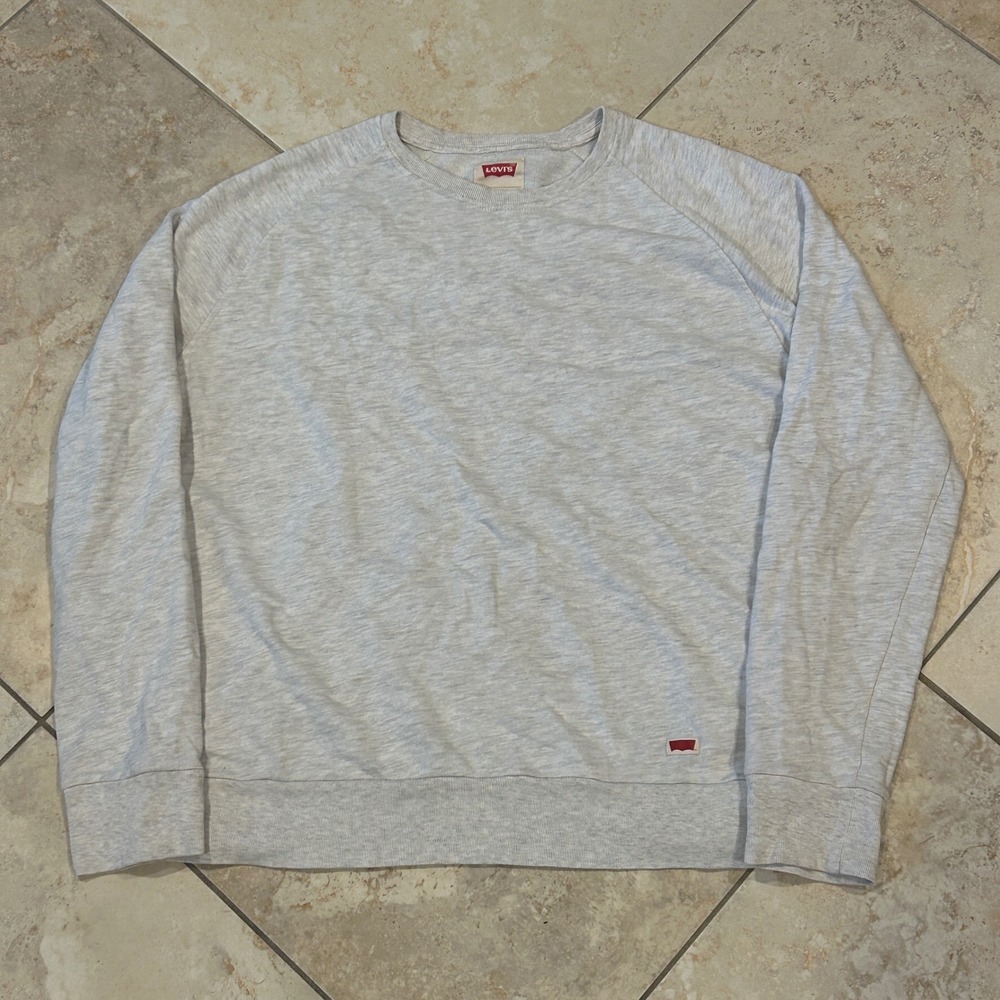 Levis Strauss Crewneck Mens L Heather Grey‎ Raglan Sleeve Long Sleeve Sweatshirt